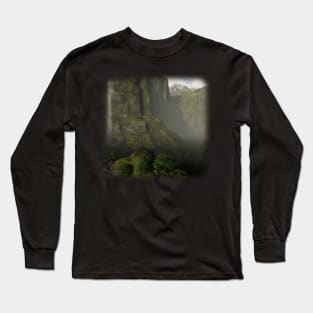 Beautiful landscape in the fog Long Sleeve T-Shirt